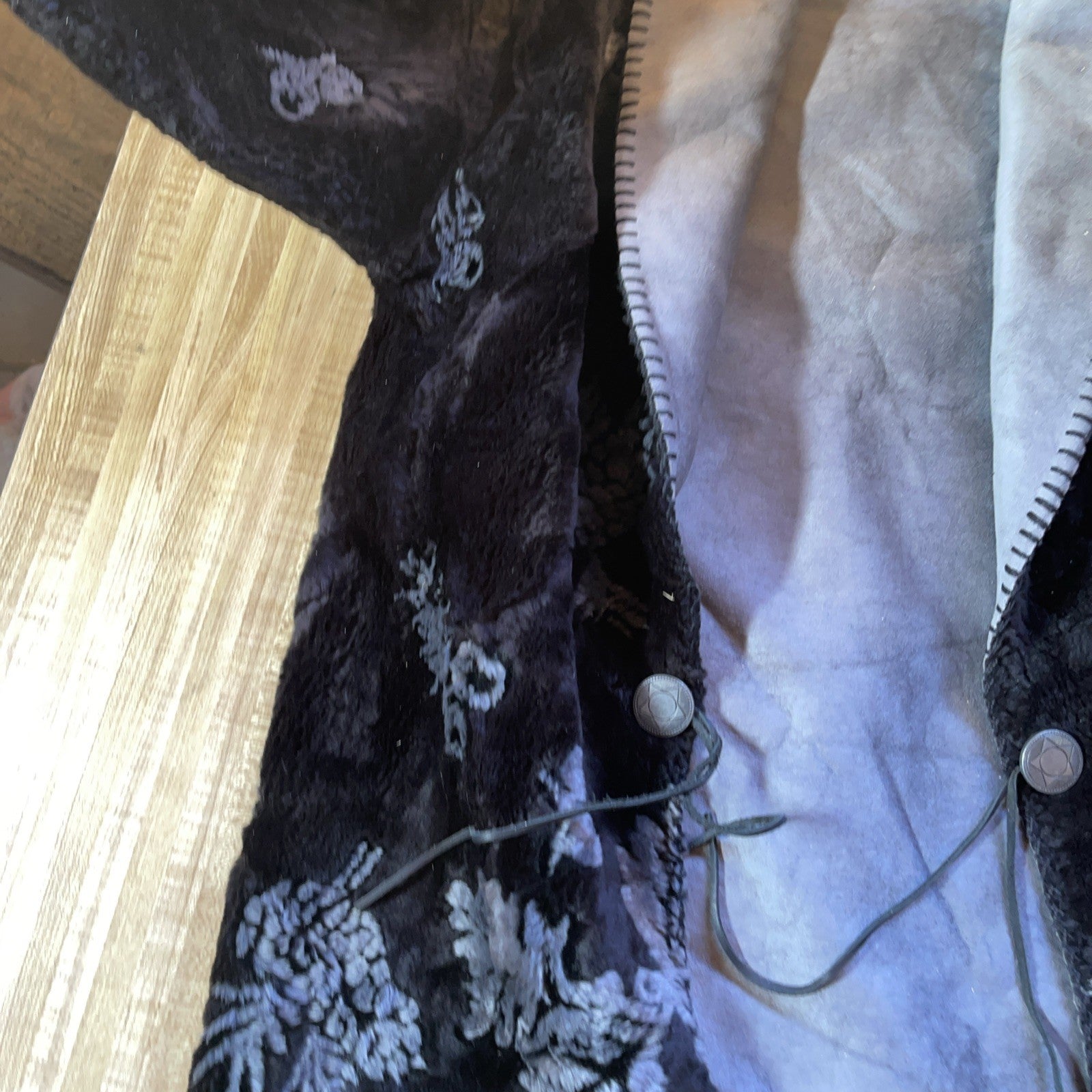 Vintage Images In Fur Cardigan Jacket  Large