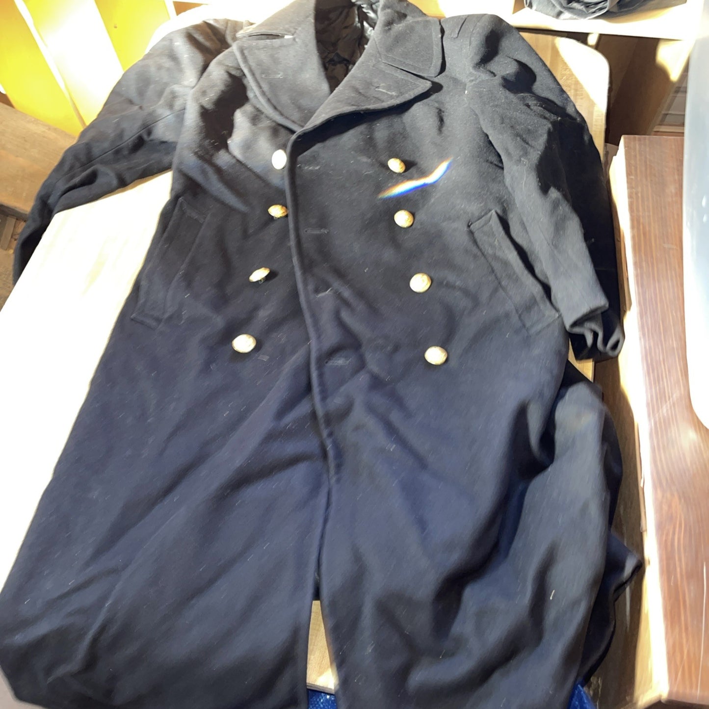 vintage military wool trench coat 39L