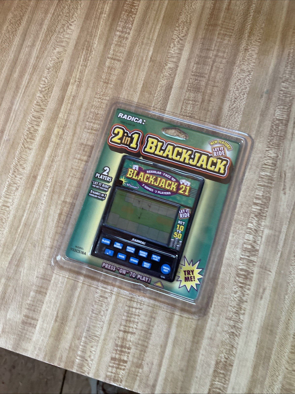 NOS Radica  2 in 1 BlackJack Electronic Handheld Game 1 or 2 Players