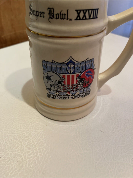 Vintage 1994 Cowboys Vs Bills Superbowl Mug Stein