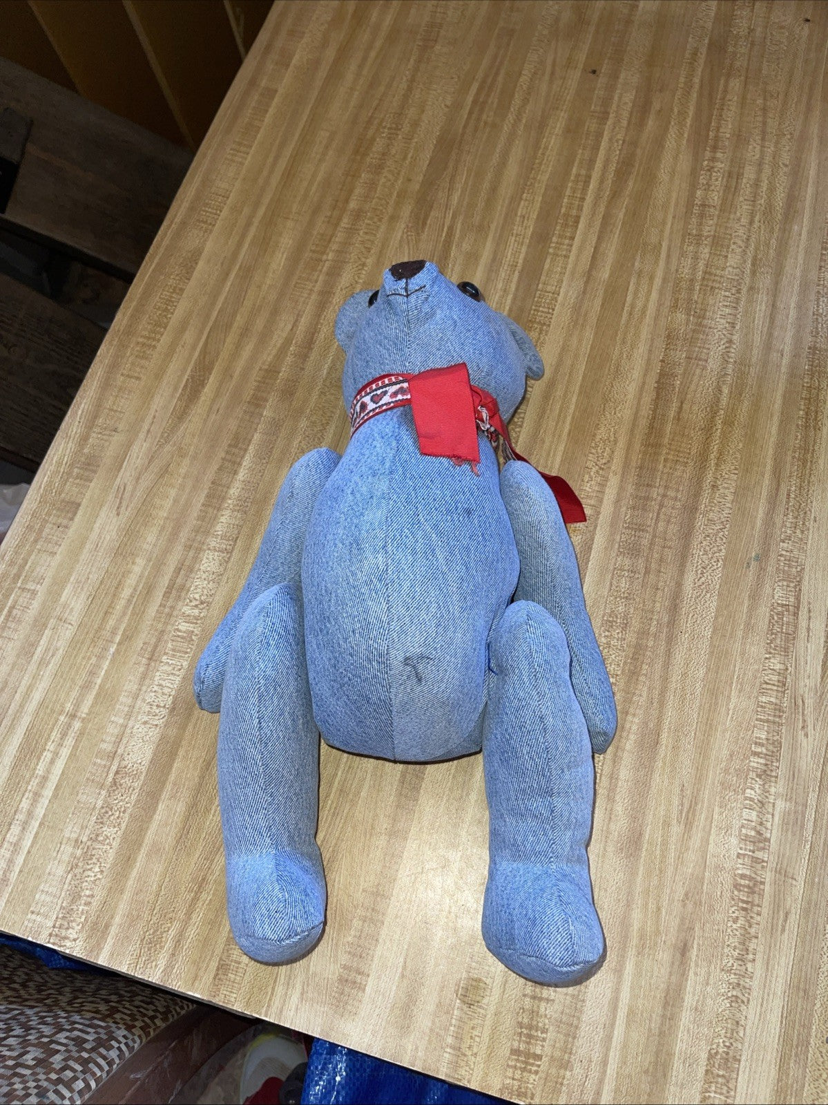 Vintage Denim Teddy Bear