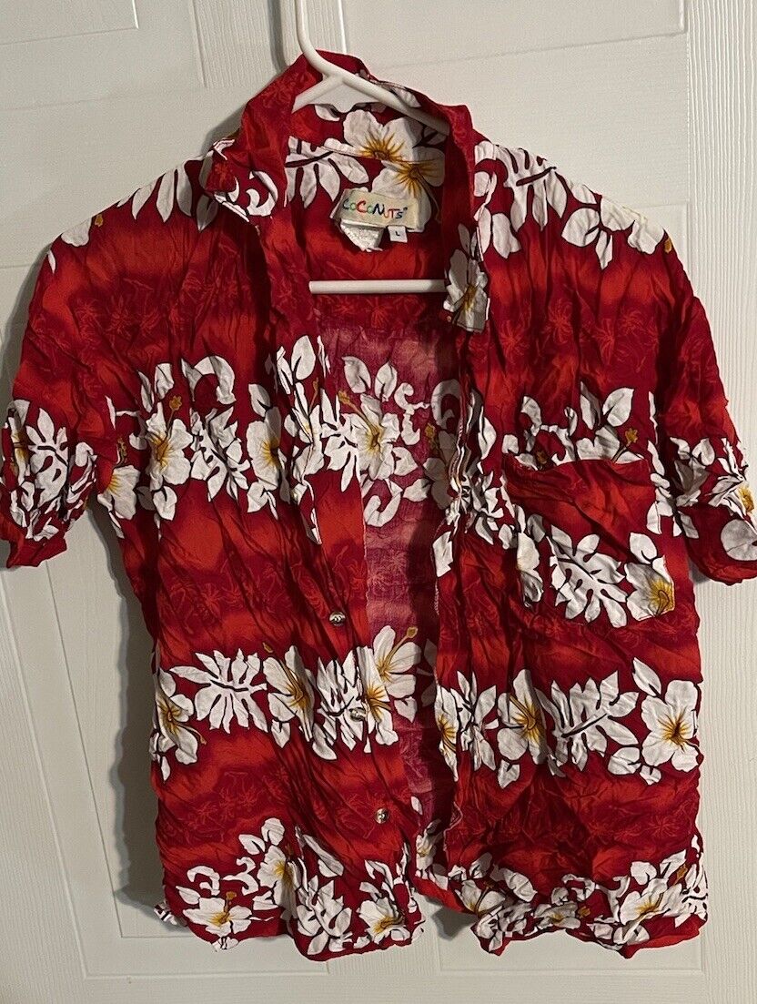 Vintage Coconuts Brand Hawaiian Shirt Large 