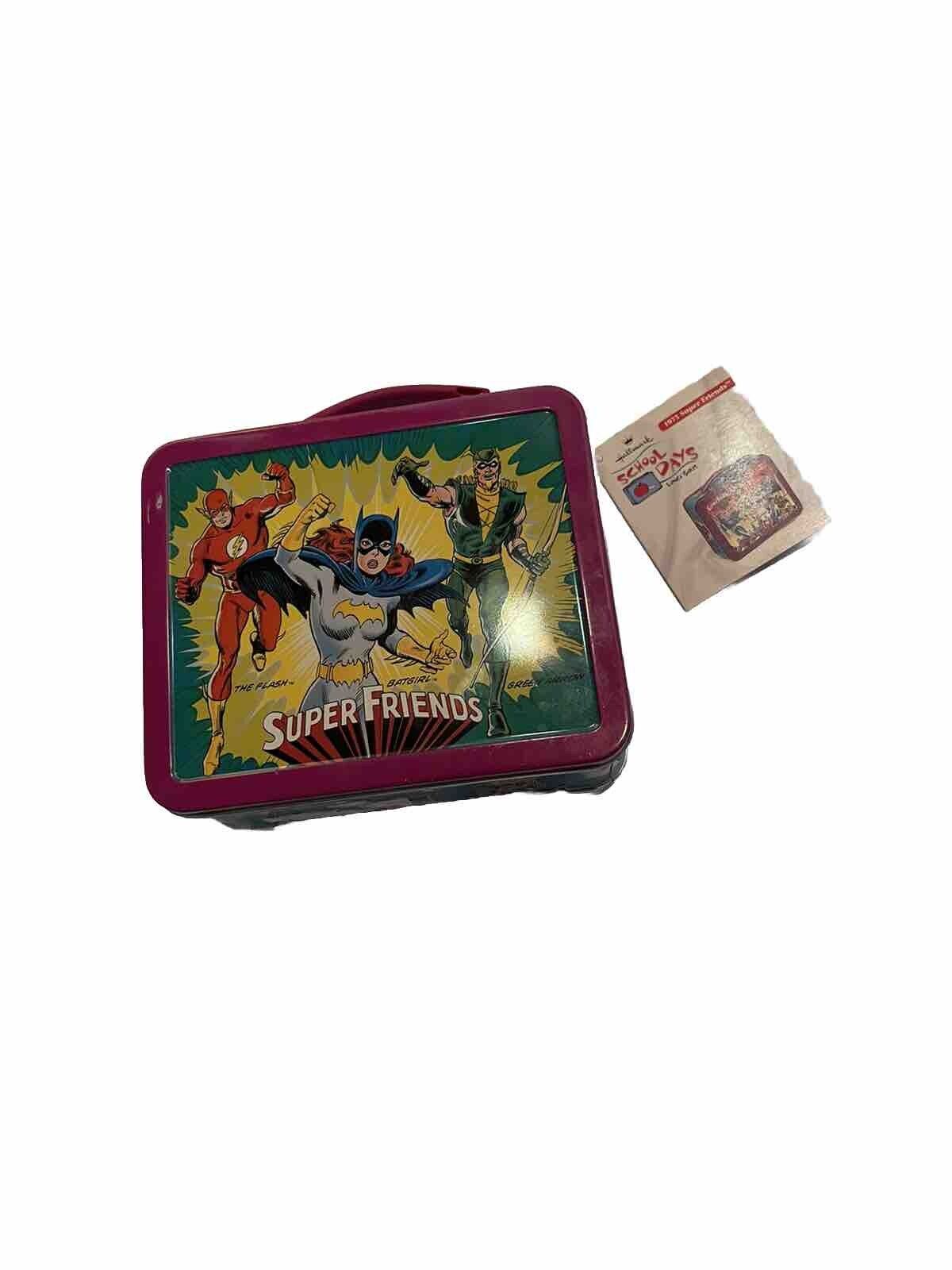Super Friends Mini Lunchbox Batman Superman 1998 Hallmark New With Tags