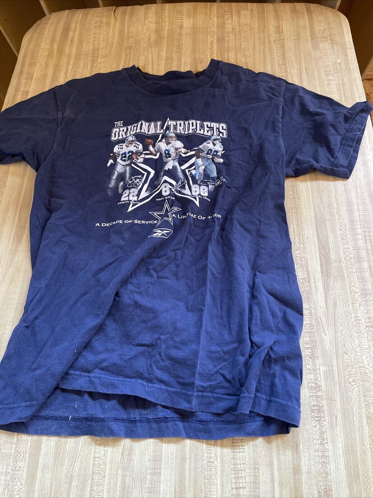 Reebok Dallas Cowboys T Shirt Medium Original Triplets