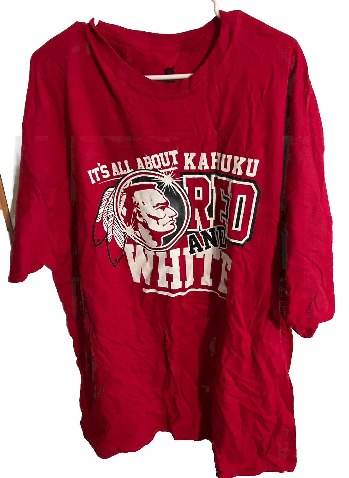 Kahuku It’s All About Red And White T Shirt 3XL