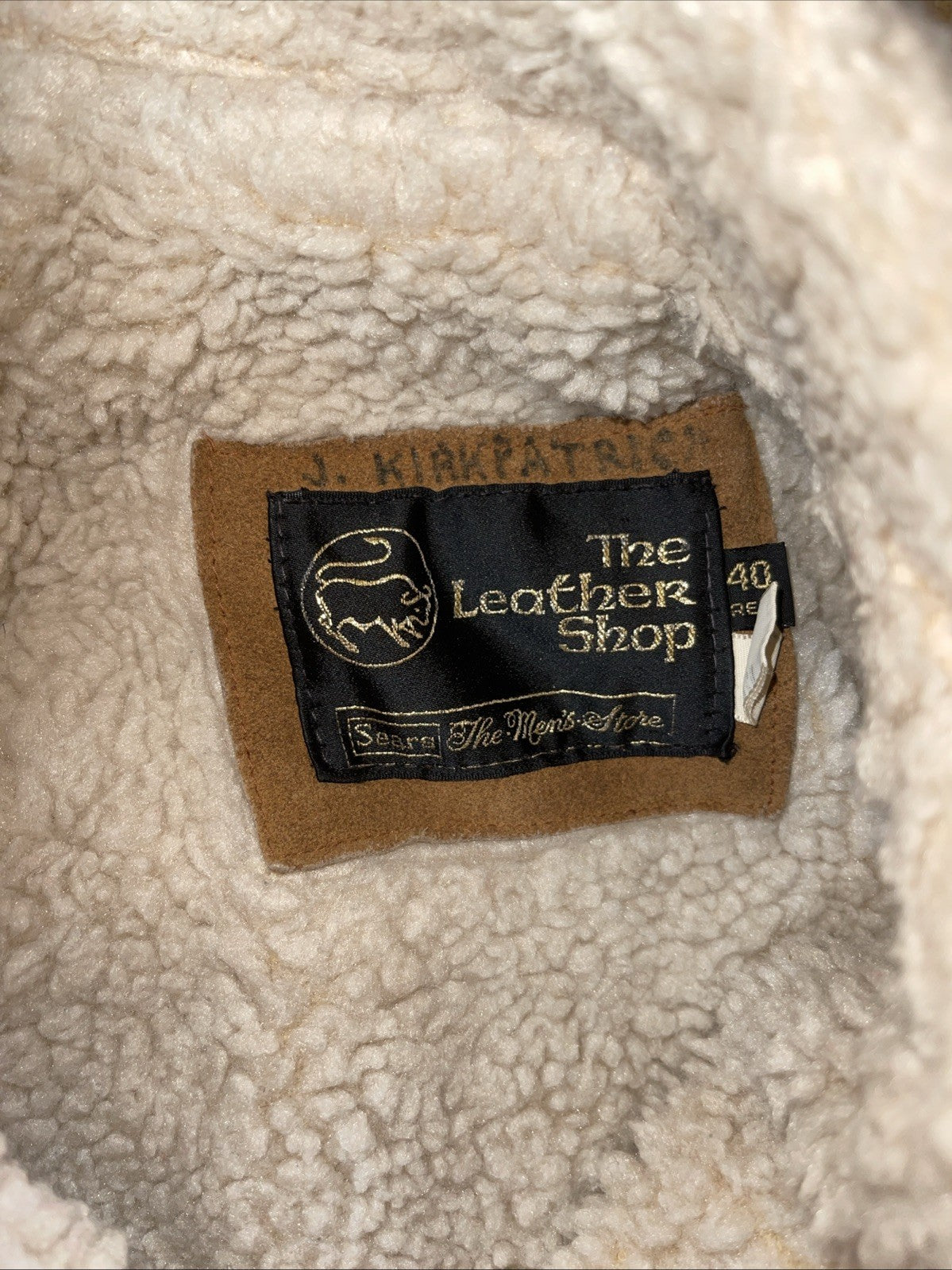 Vintage Sherpa Lined Leather Coat 40