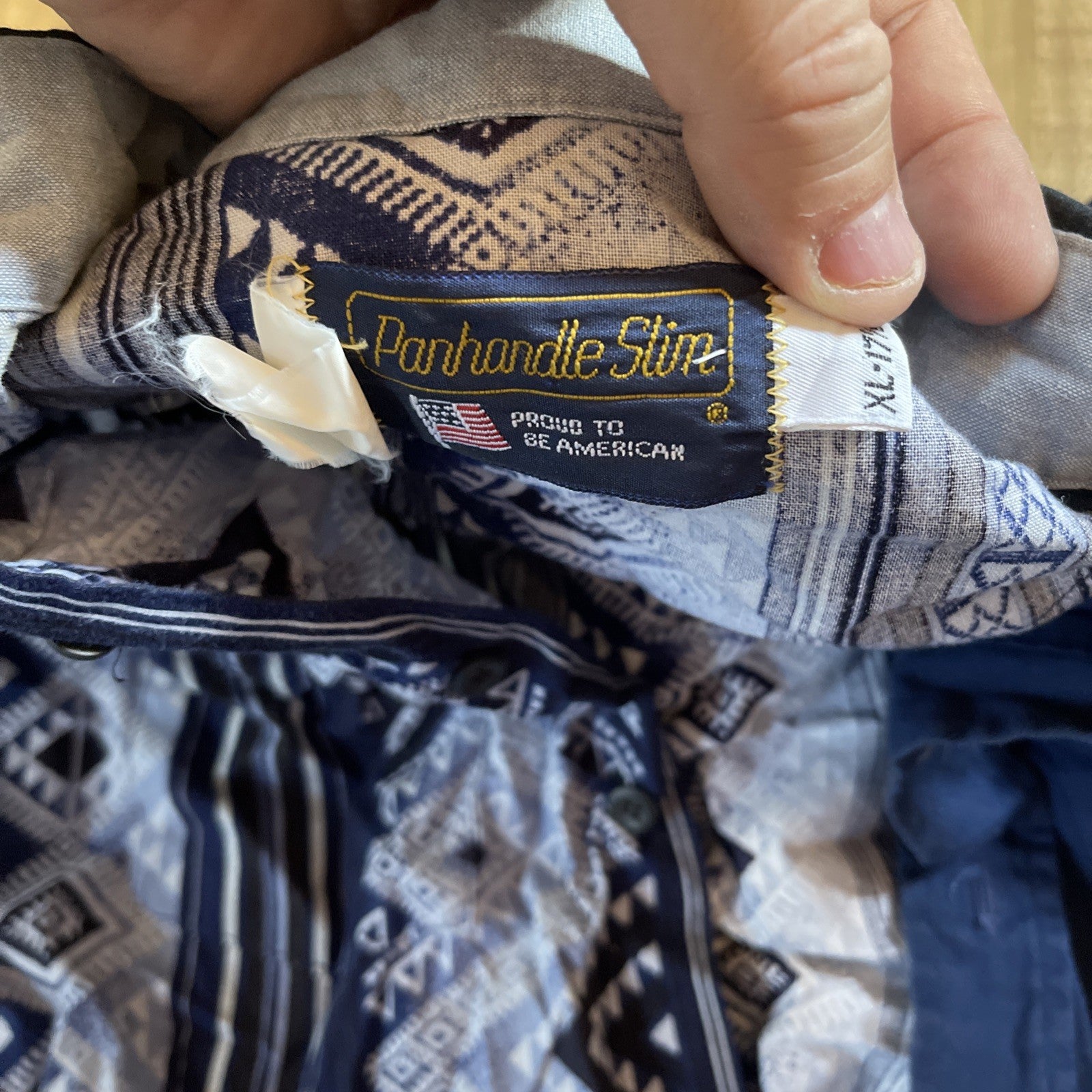 Vintage Panhandle Slim Western Shirt Aztec Southwestern Print XL