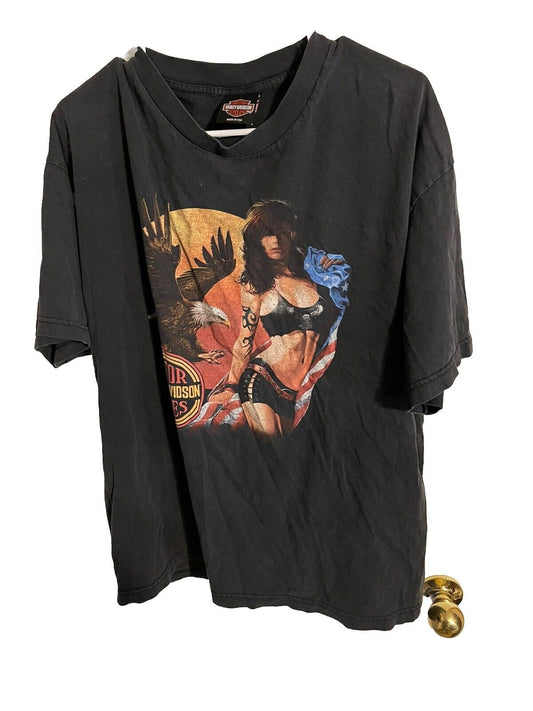 Harley Davidson T Shirt Bikini Girl Large 