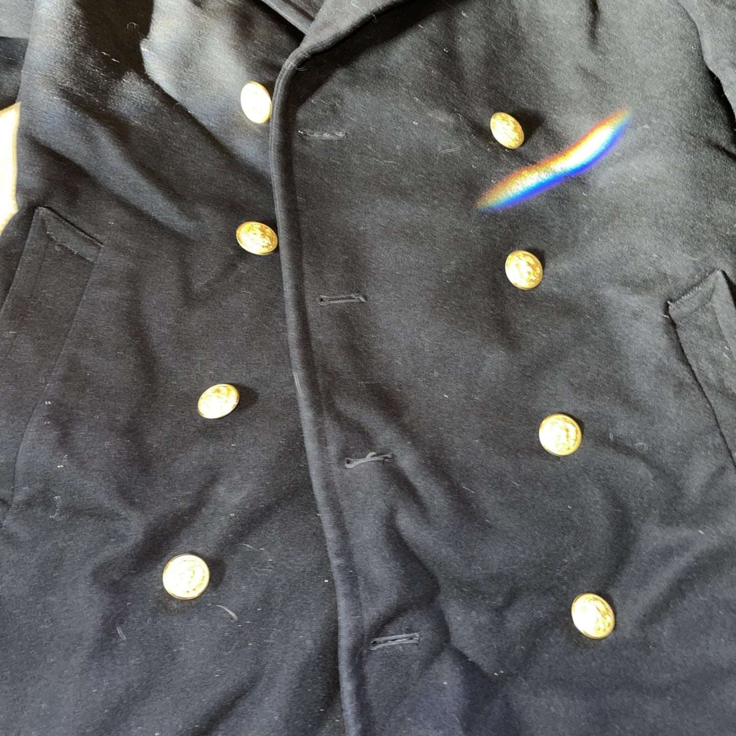 vintage military wool trench coat 39L
