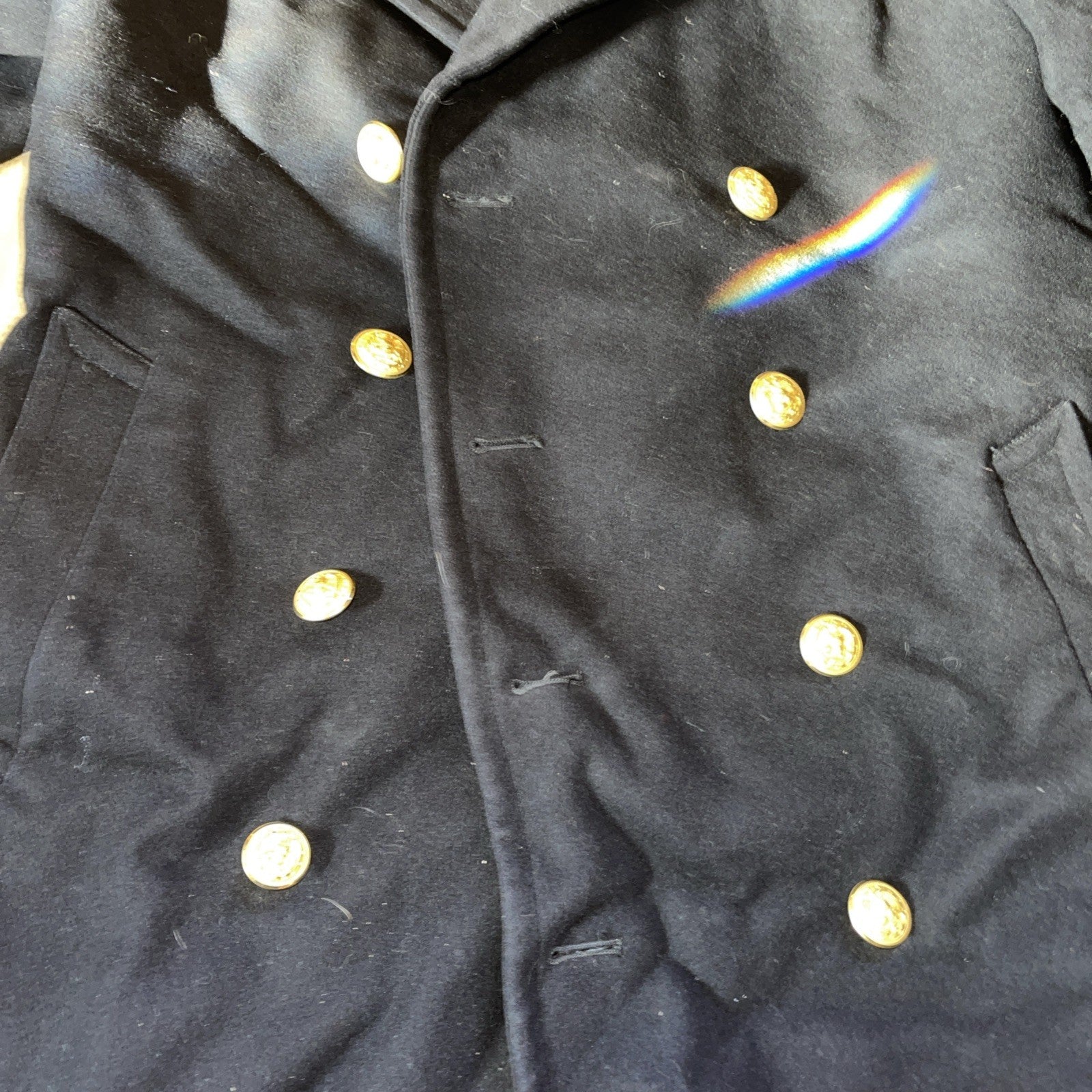 vintage military wool trench coat 39L
