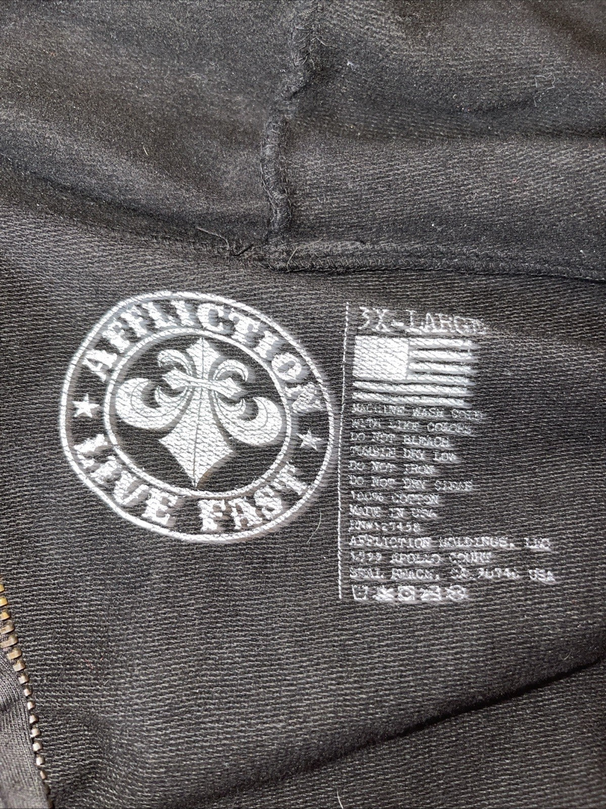 Affliction Hoodie 3XL  Full Zip