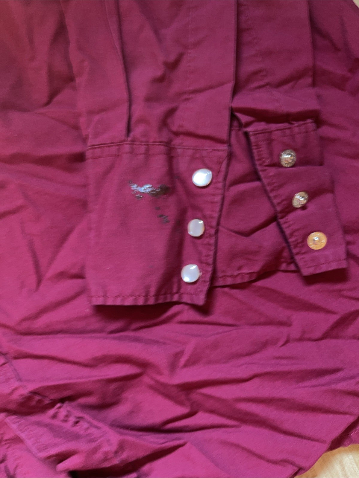 Vintage Blair Menswear Pearl Snap XL Stain On Cuff 