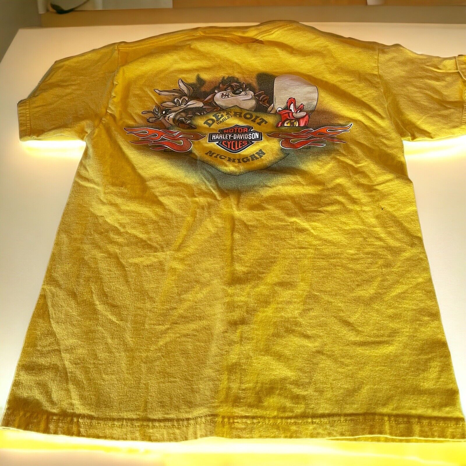 Detroit Harley Davidson T Shirt Medium Looney Tunes 