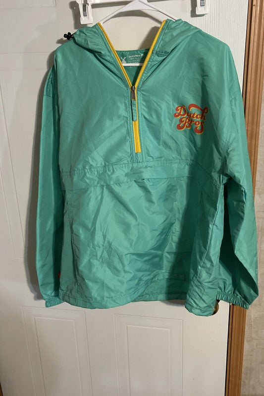 Unisex Dutch Bros Swag Green Windbreaker With Front Pocket Large