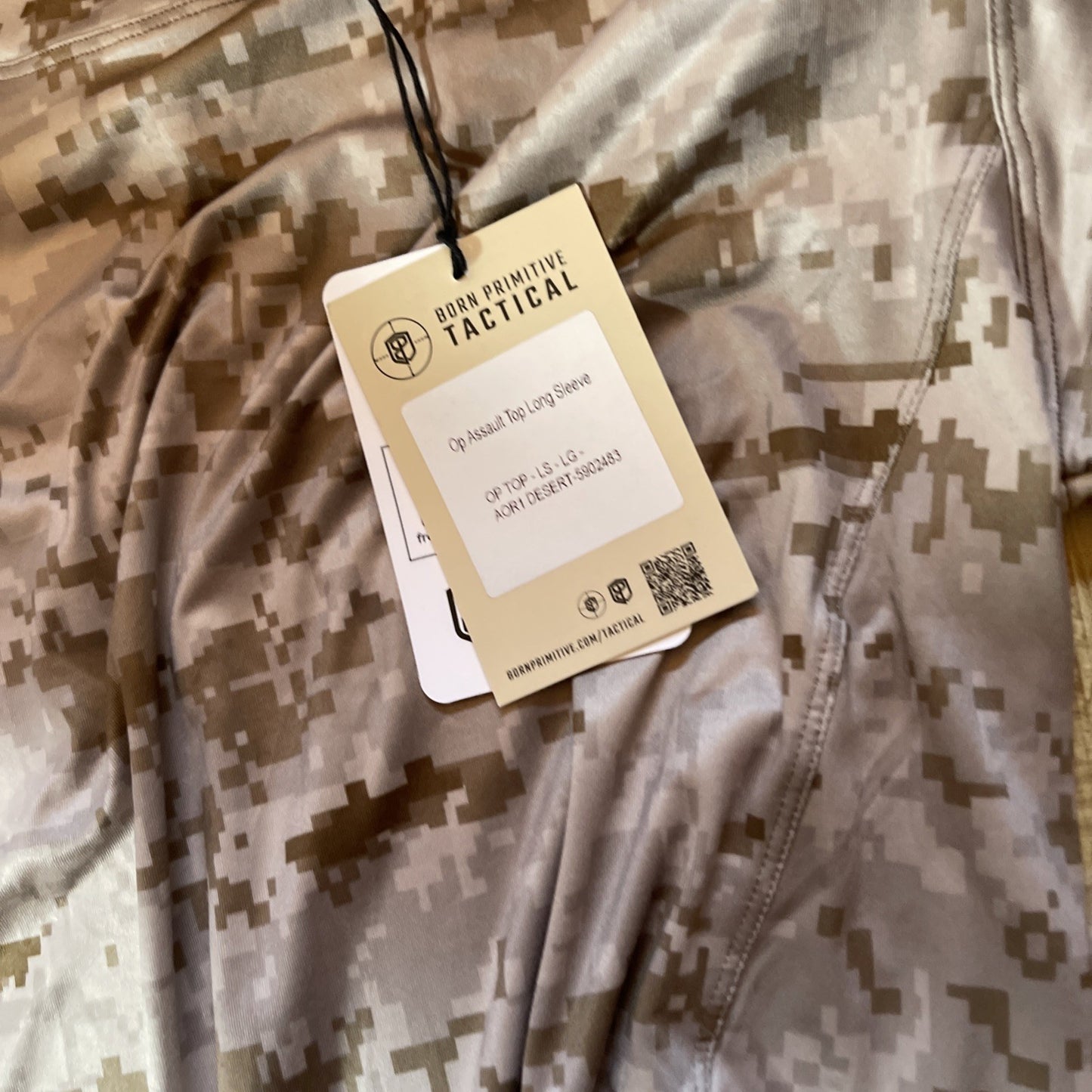 Born Primitive Tactical Op Assault Top Long Large Desert Digi Camo NWT