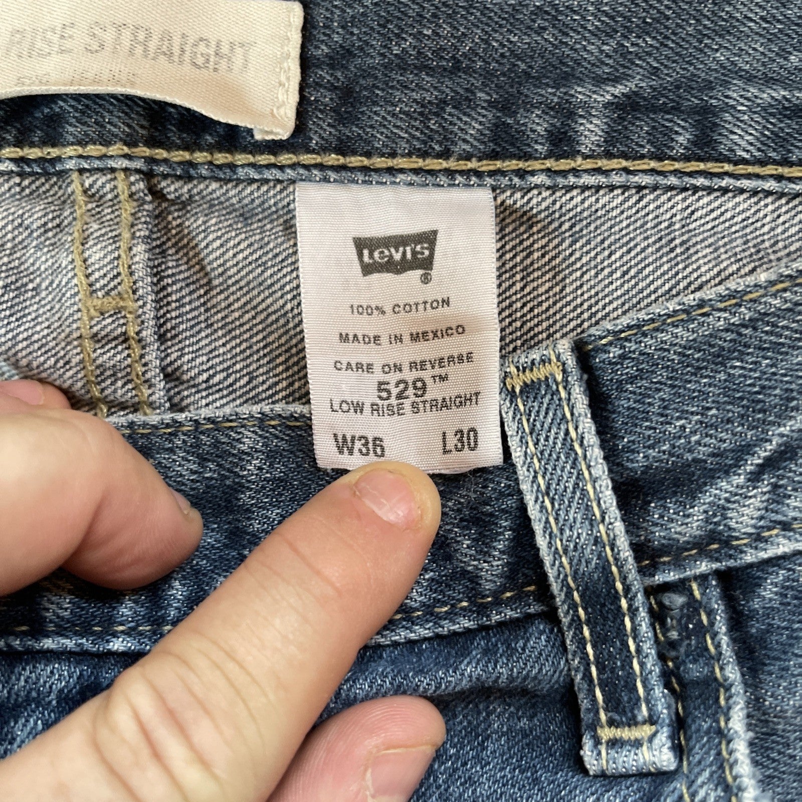 levis 529 low rise straight 36/30