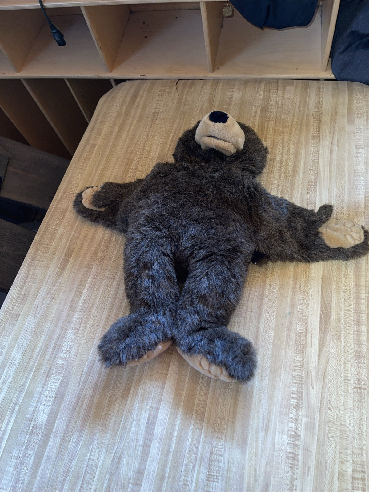 Saxon Publishing Max The Bear Hand Puppet Brown Tan Plush Stuffed Animal 