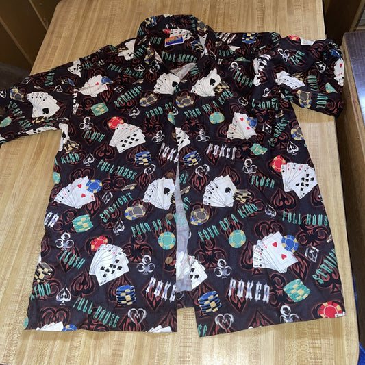 D’em Crazy Button Up Large Poker AOP