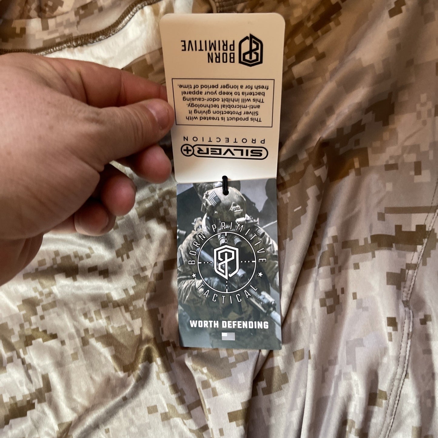Born Primitive Tactical Op Assault Top Long Large Desert Digi Camo NWT