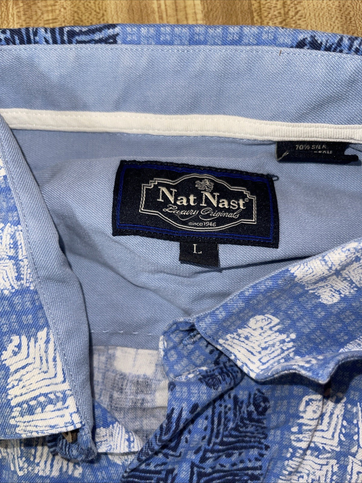 nat nast silk blend shirt large