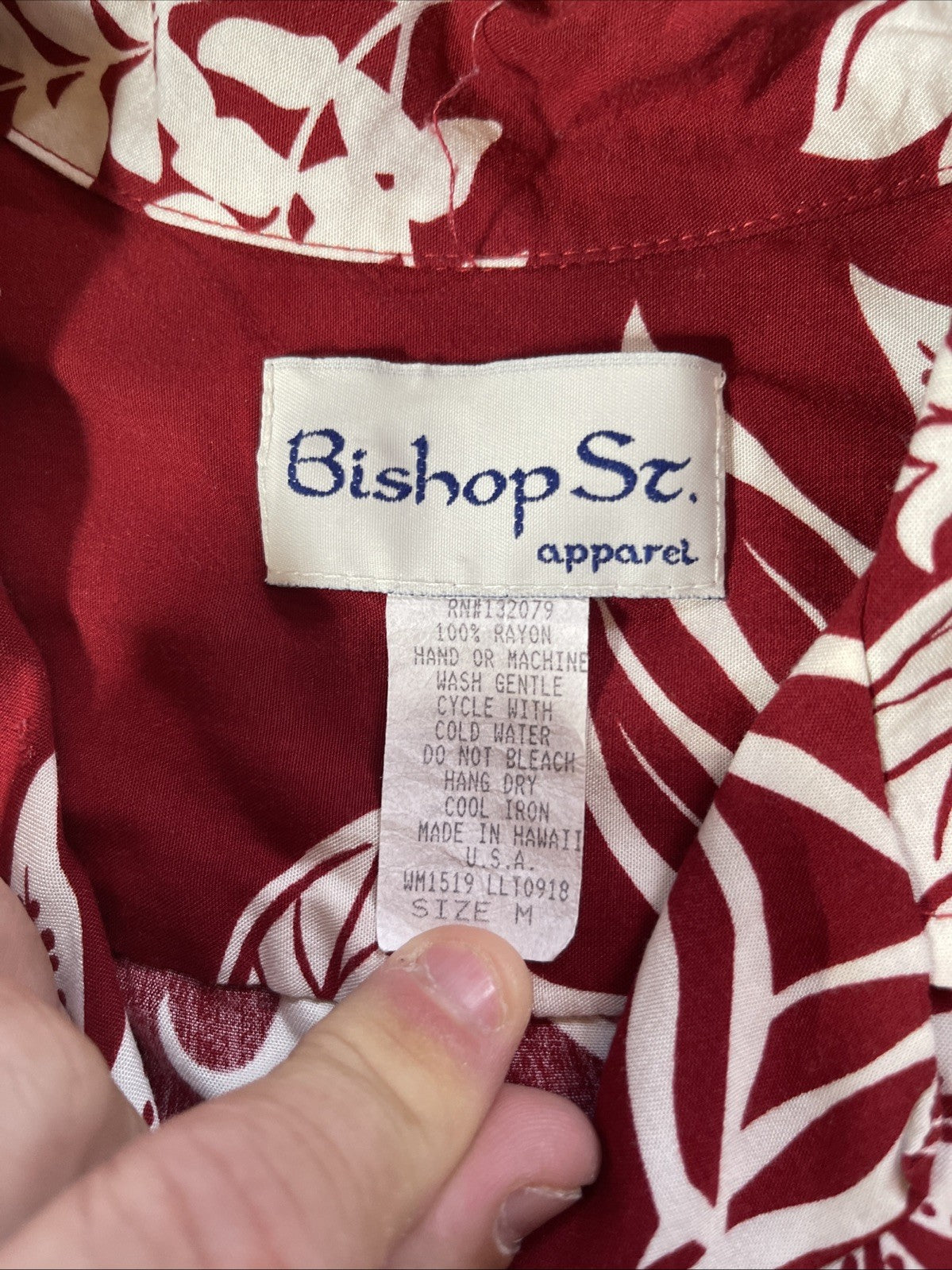 Vintage Bishop St Apparel Hawaiian Shirt Medium 