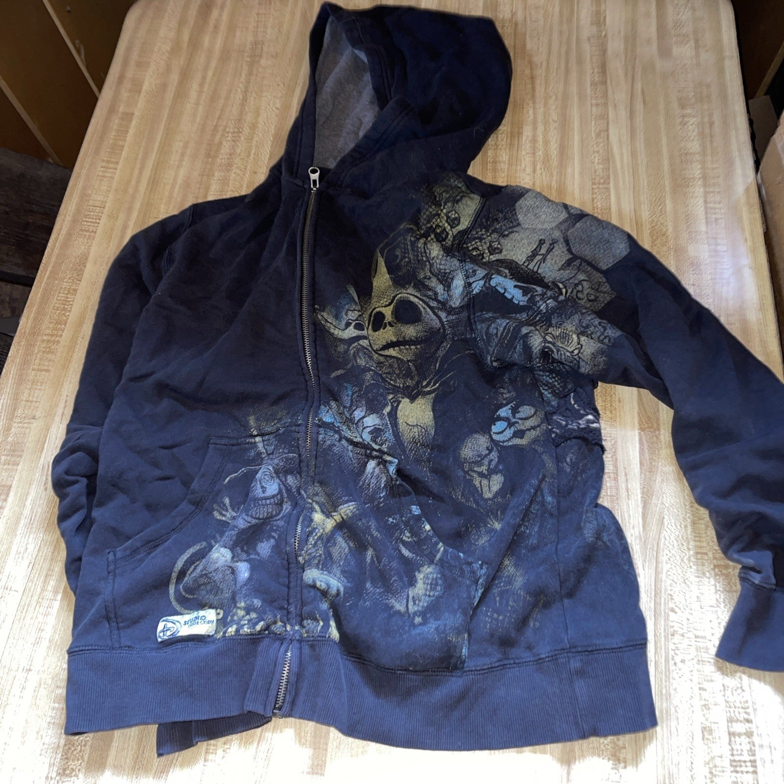 Disney Studio Collection Nightmare Before Christmas Full Zip Hoodie Small 