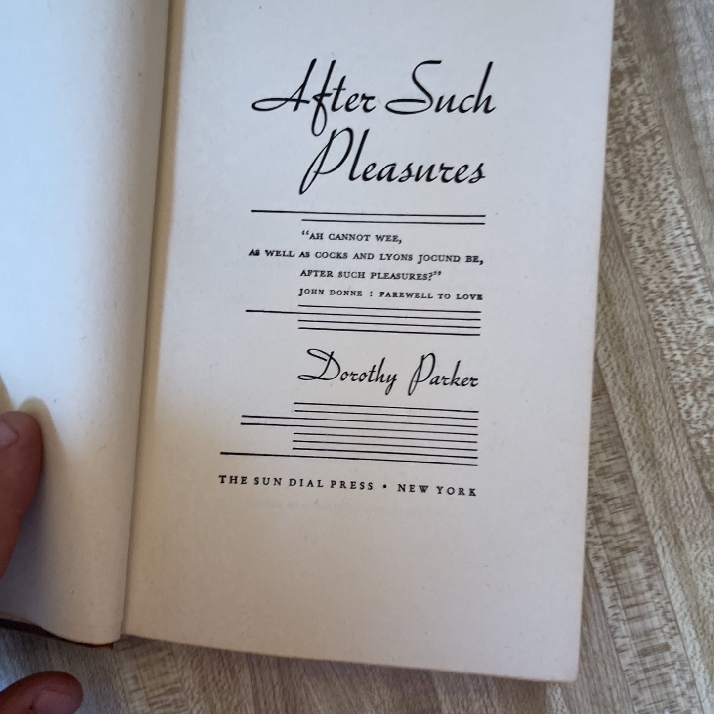 After Such Pleasures Hardcover 