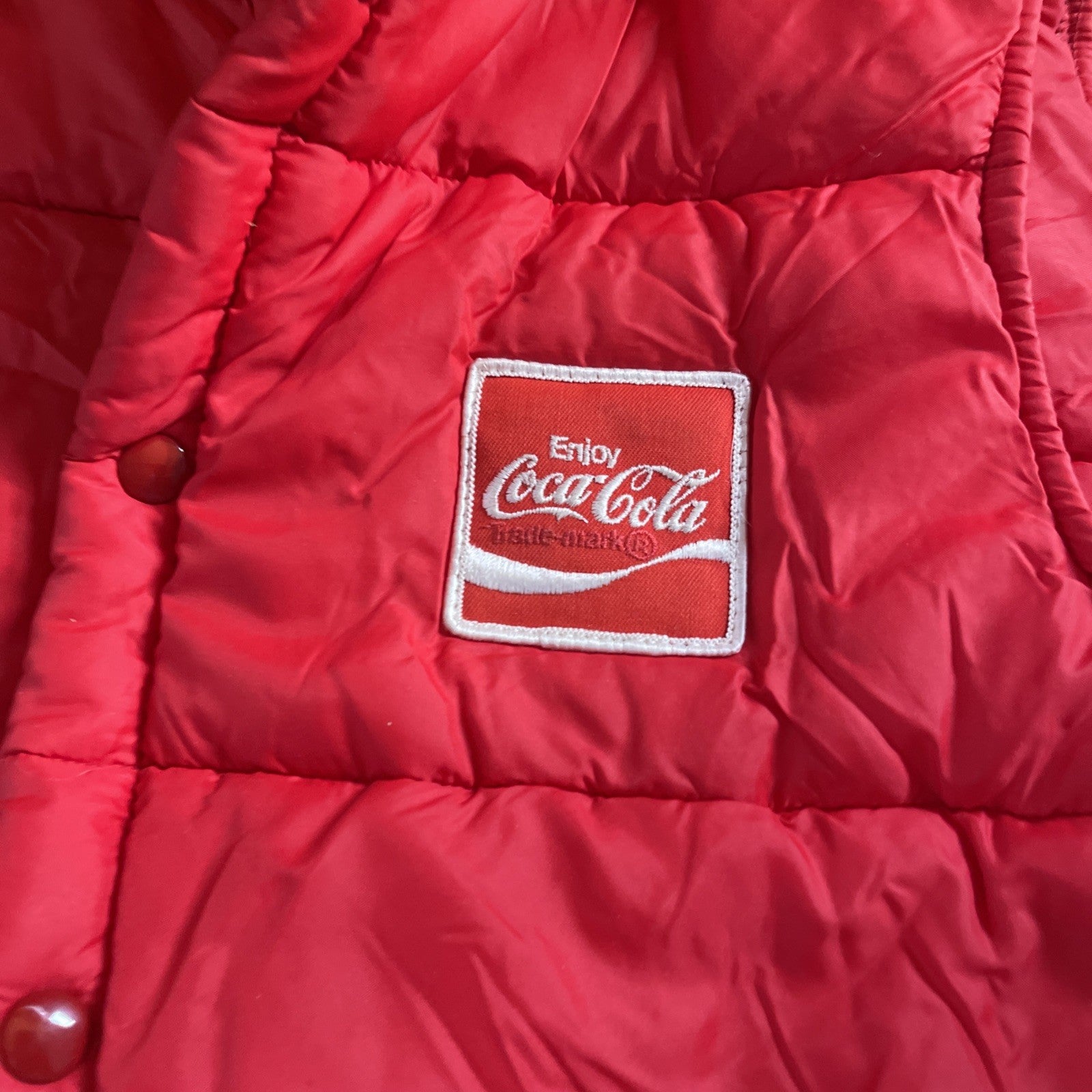 Vintage Weathercaster Puffer Vest Coca Cola Branded 