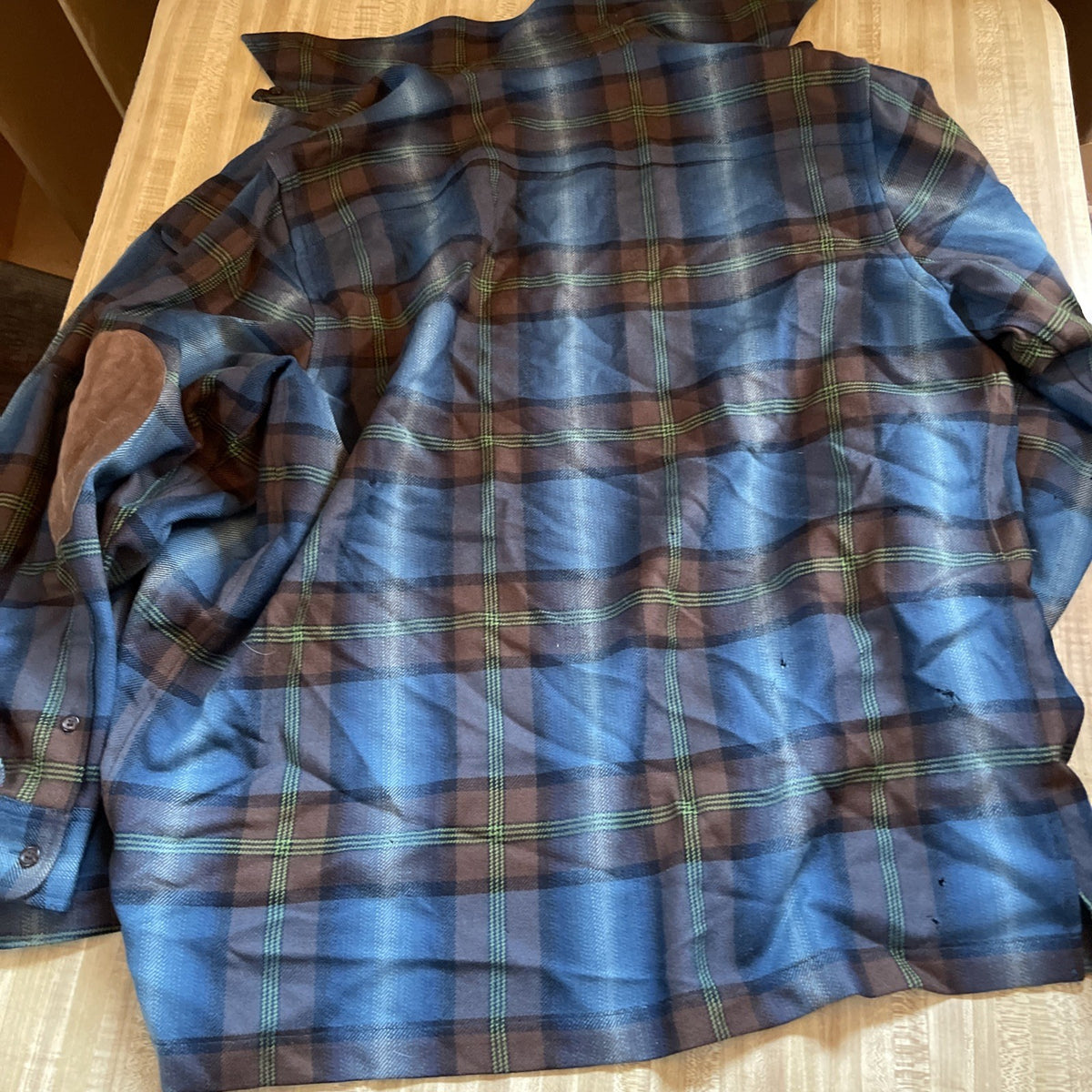 Lauren Ralph Lauren Wool Flannel Shacket Medium Has Holes