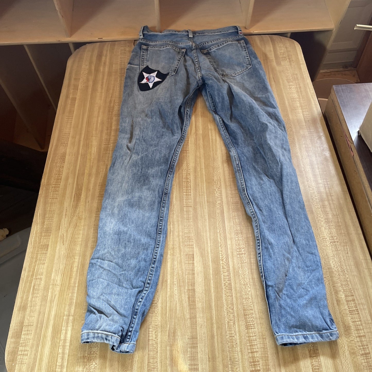 Etienne Marcel Jeans 26 Distressed Embroidered