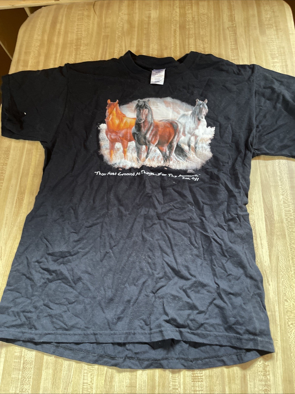 Jerzees T Shirt Large Horses 