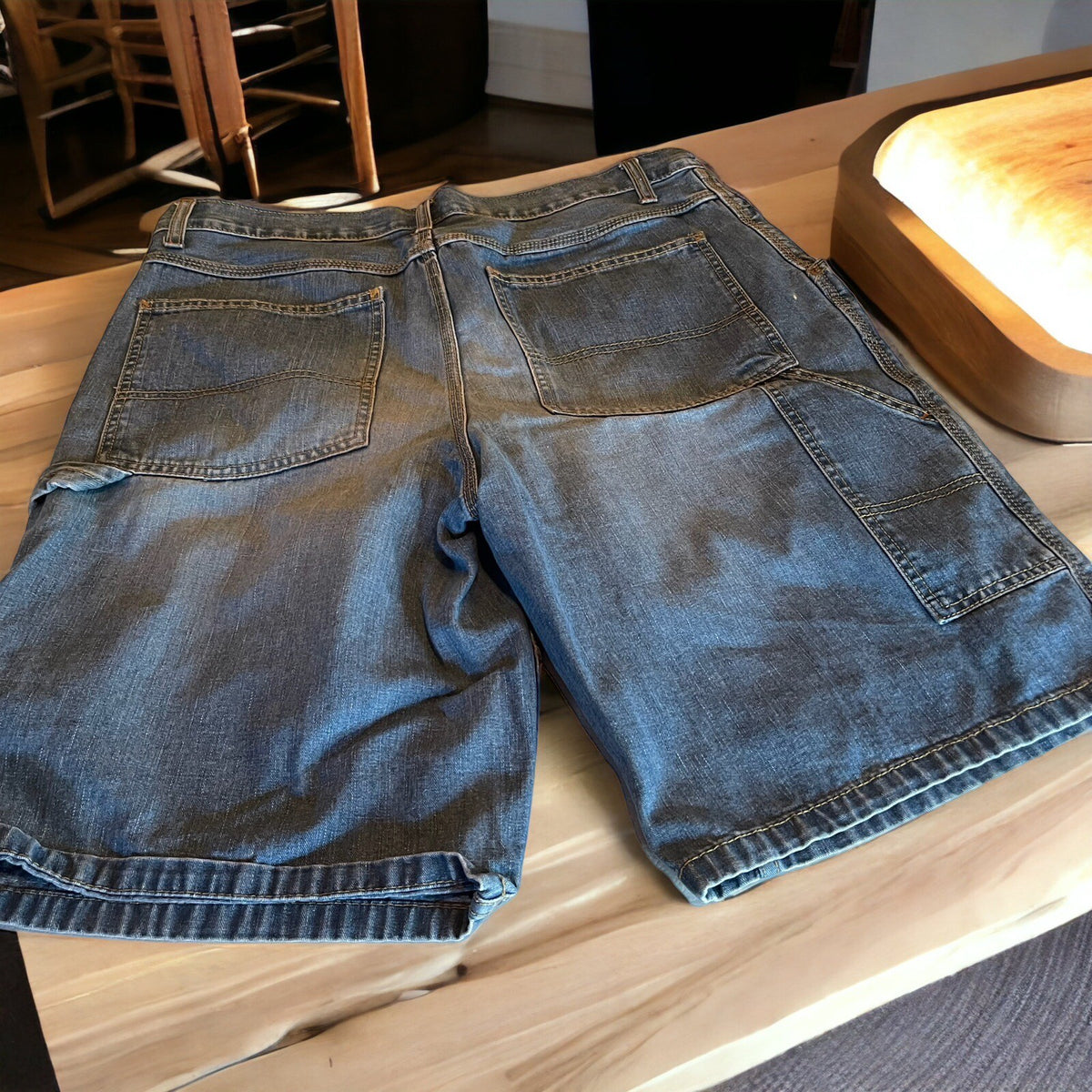 OND Old Navy Denim Painter’s Carpenter Shorts 34