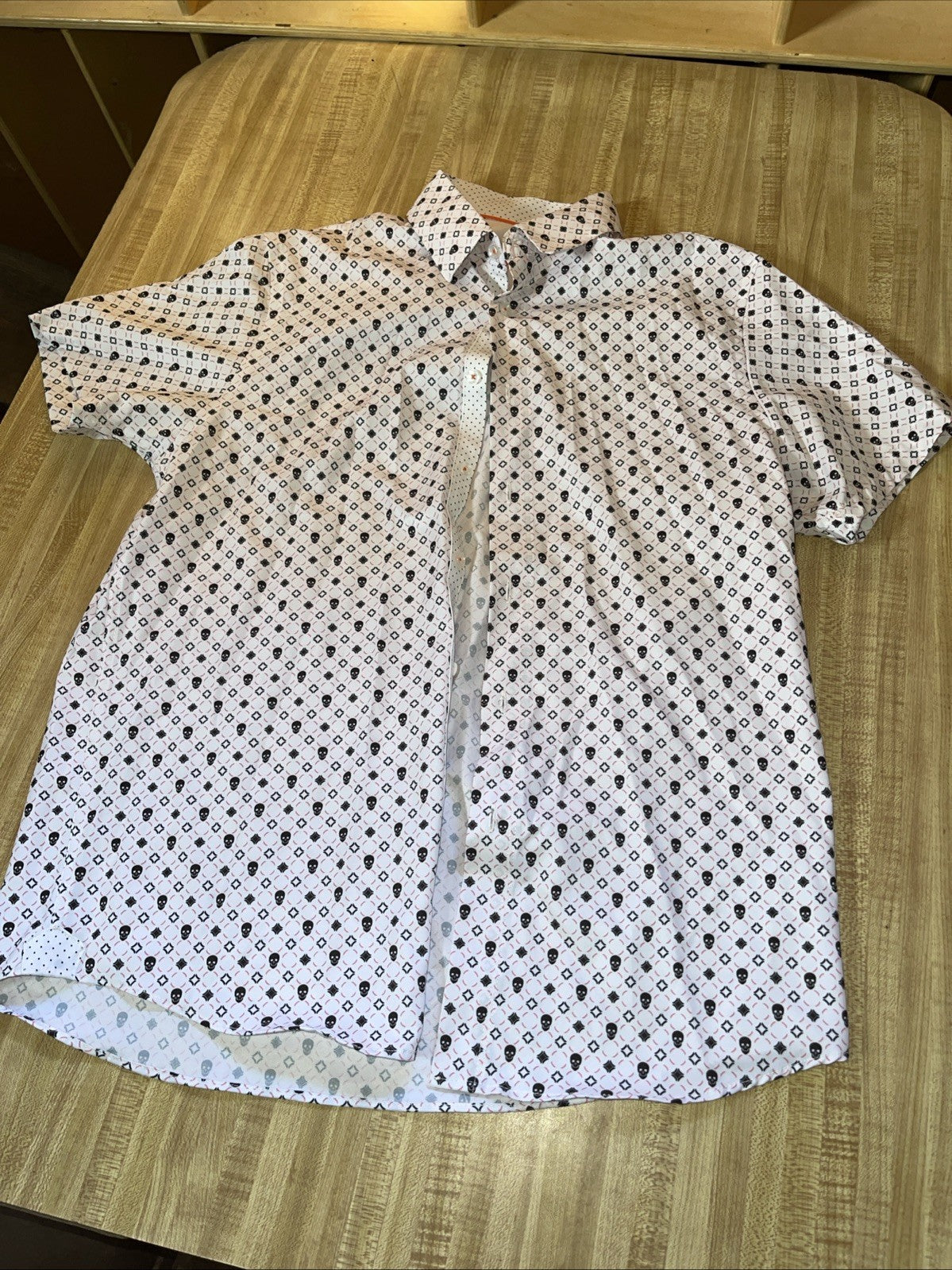 Tallia Button Up Medium Skull AOP