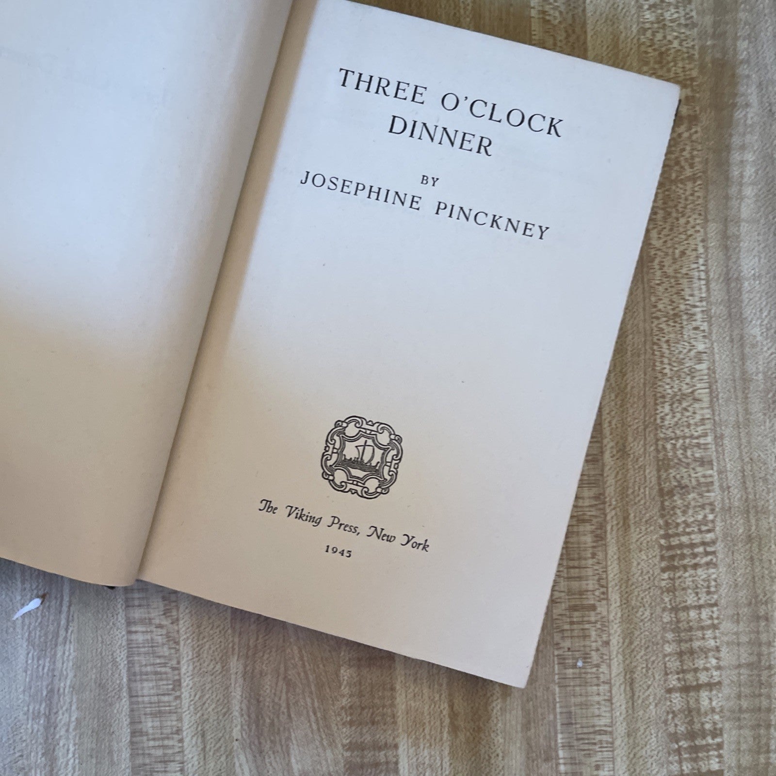 Three O Clock Dinner Hardcover 