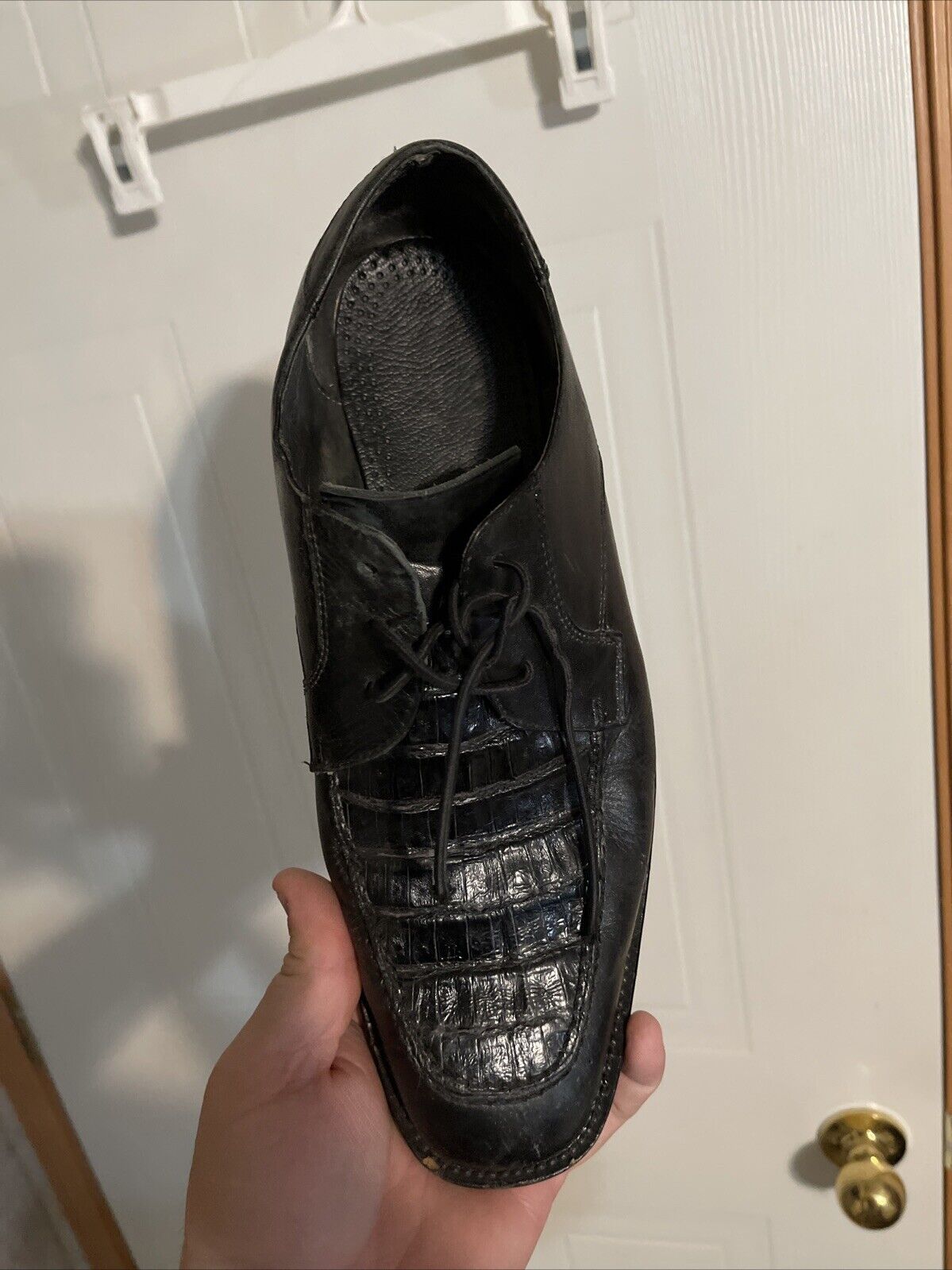 Brass Boot Caiman Alligator Shoes 12.5