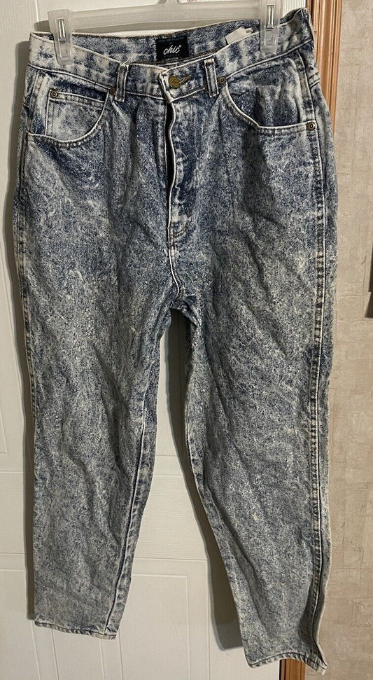 Vintage Chic Mom Jeans Acid Wash 14