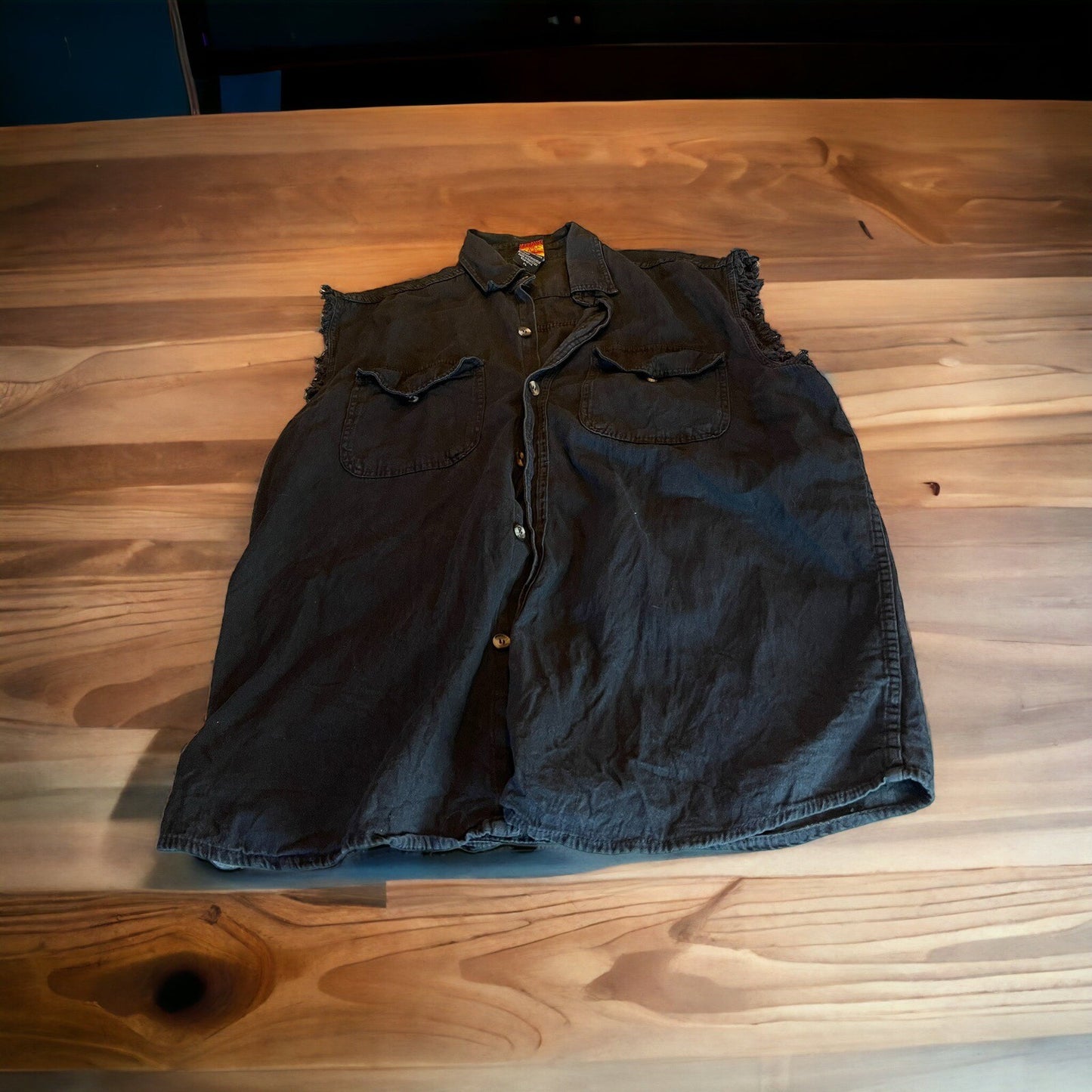 Sleeveless Button Up Biker Shirt XL By Hot Leathers