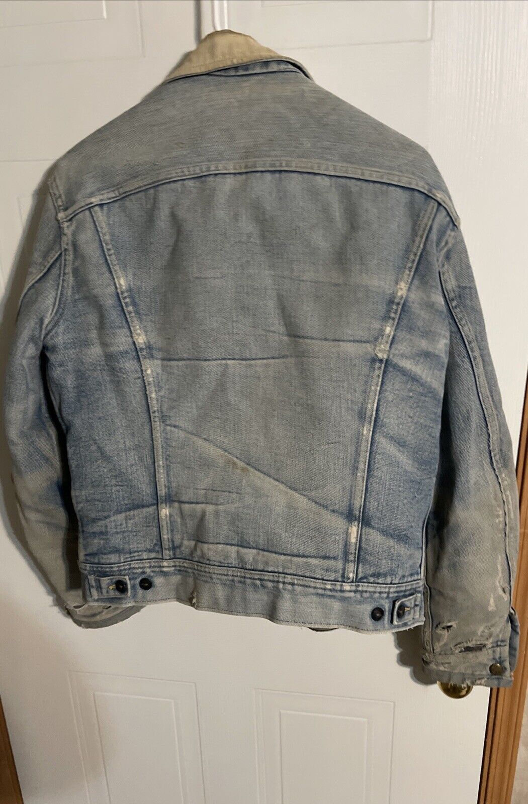 Vintage Lee Storm Rider Flannel Lined Denim Jacket Large 