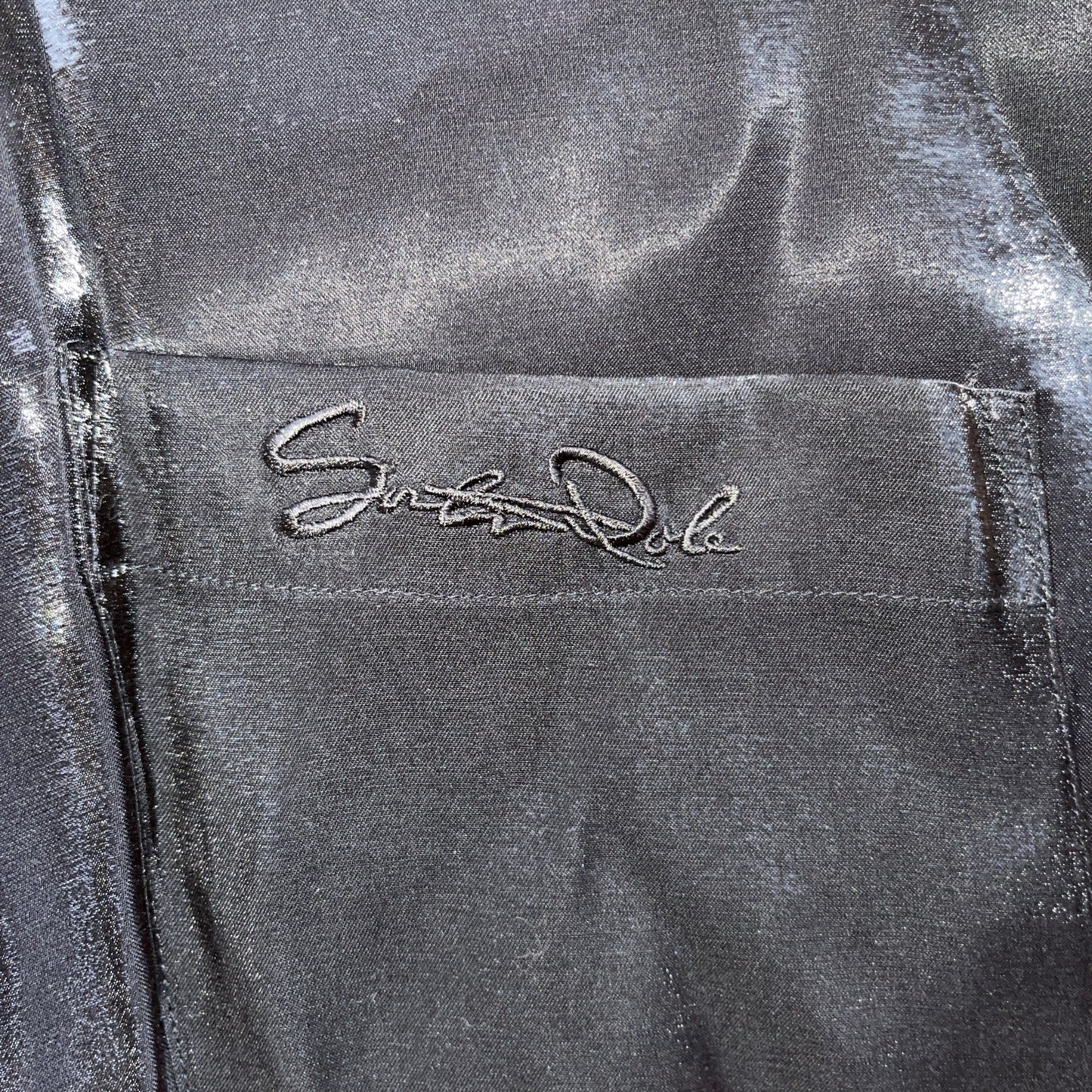 Vintage Southpole Button Up 3XL Loop Collar Shiny Black