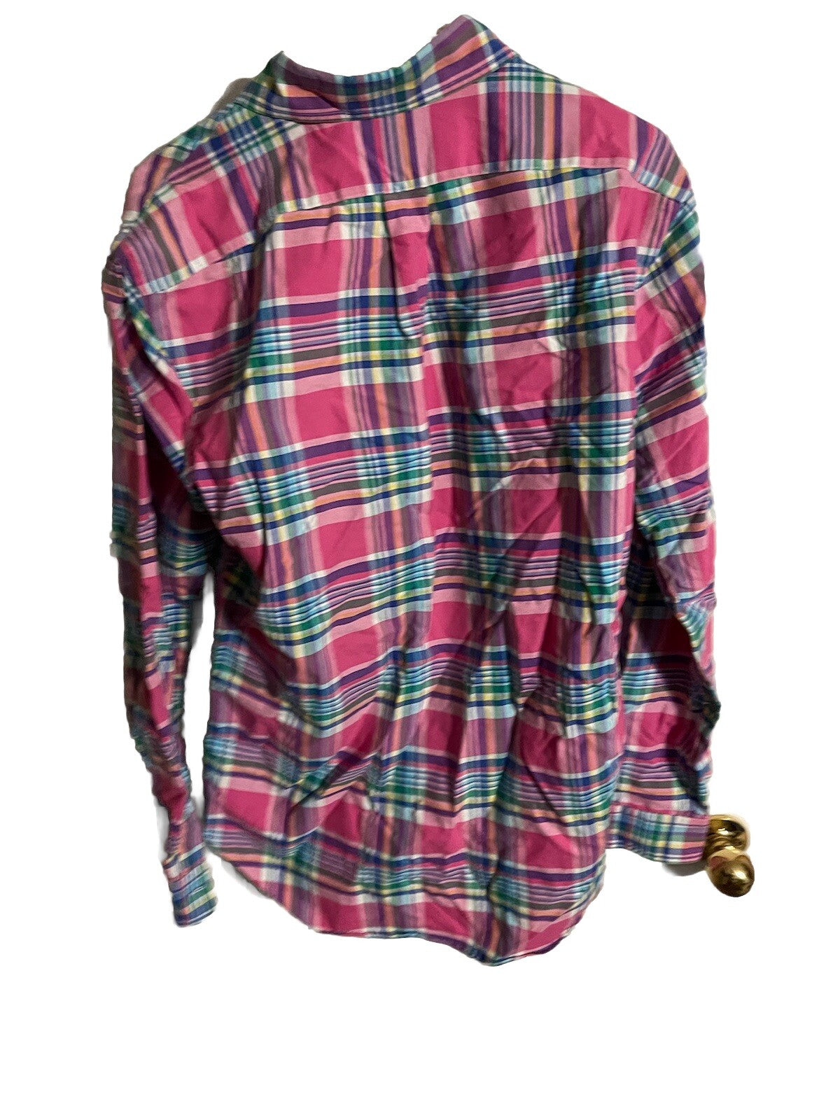 Ralph Lauren Plaid Colorblock Patchwork Button Down Medium