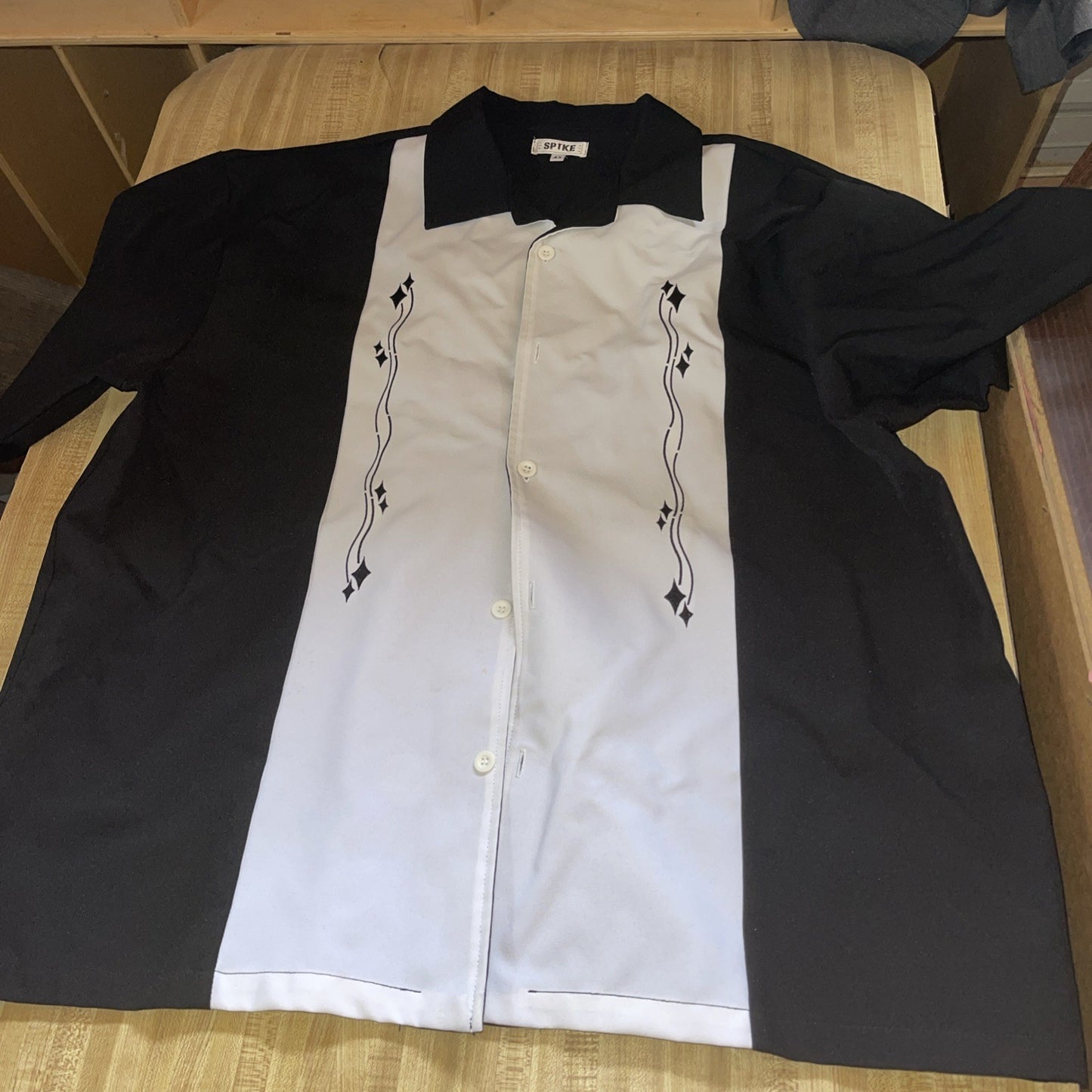 Vintage Spike Button Up 4XL Bowling Style Shirt 
