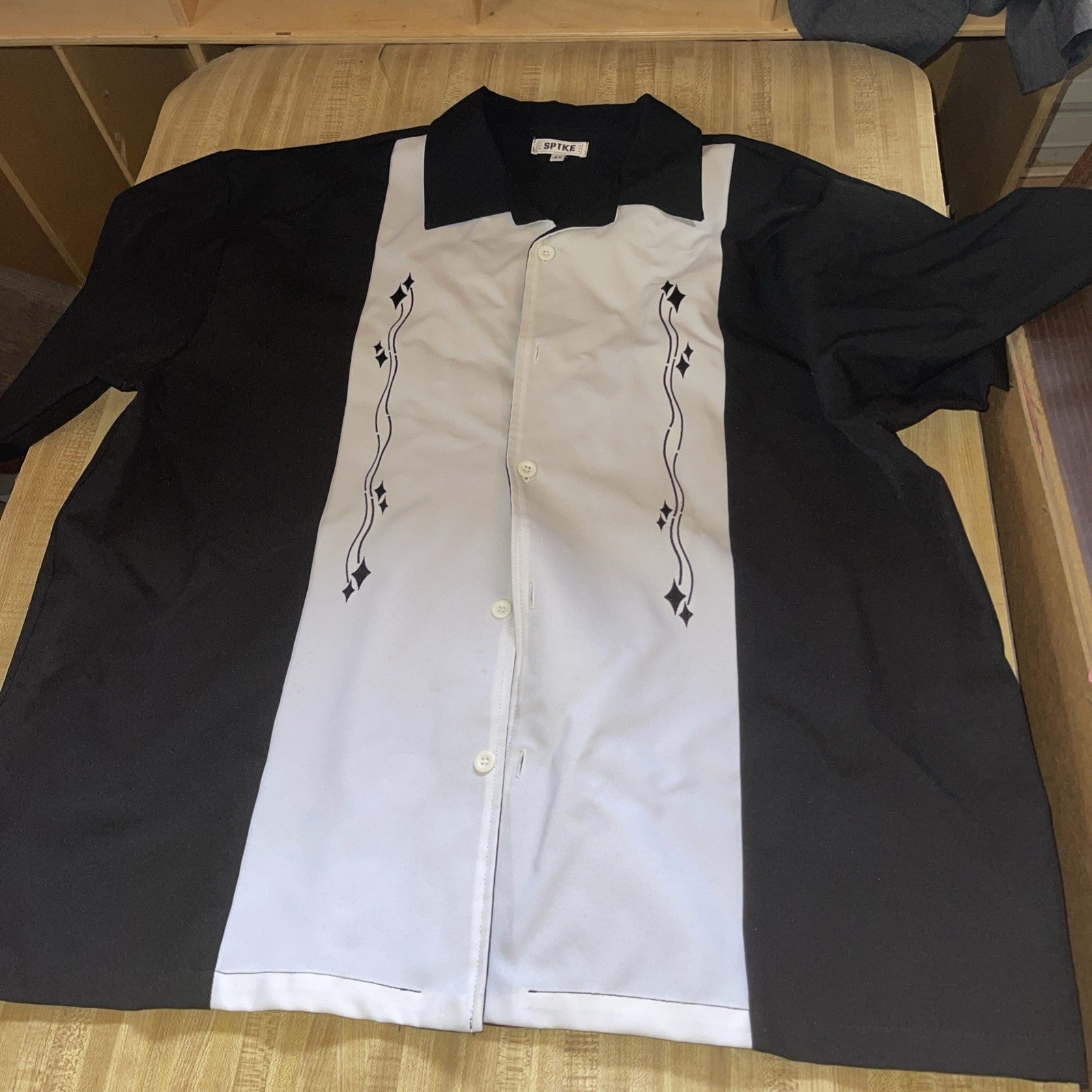 Vintage Spike Button Up 4XL Bowling Style Shirt 
