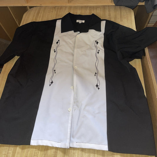 Vintage Spike Button Up 4XL Bowling Style Shirt 