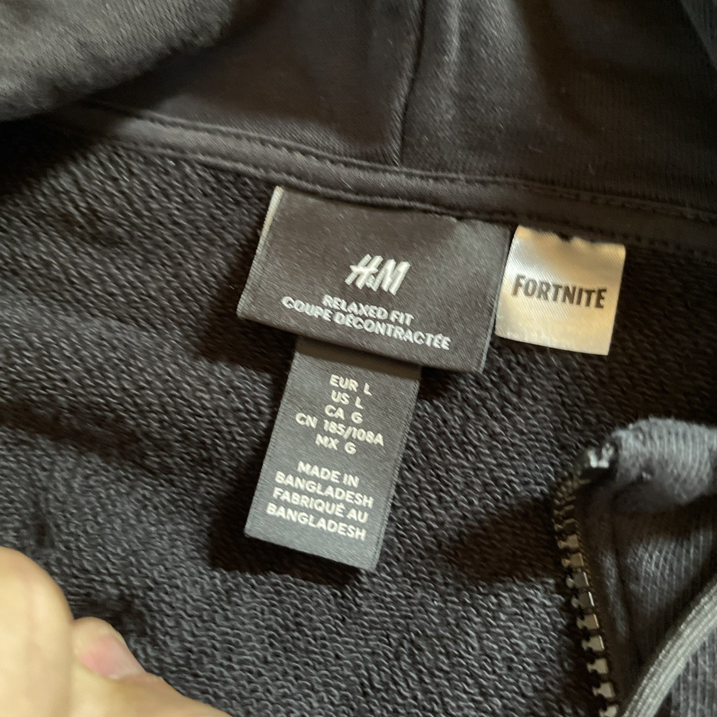 H&M Fortnite Hoodie Quarter Zip Large