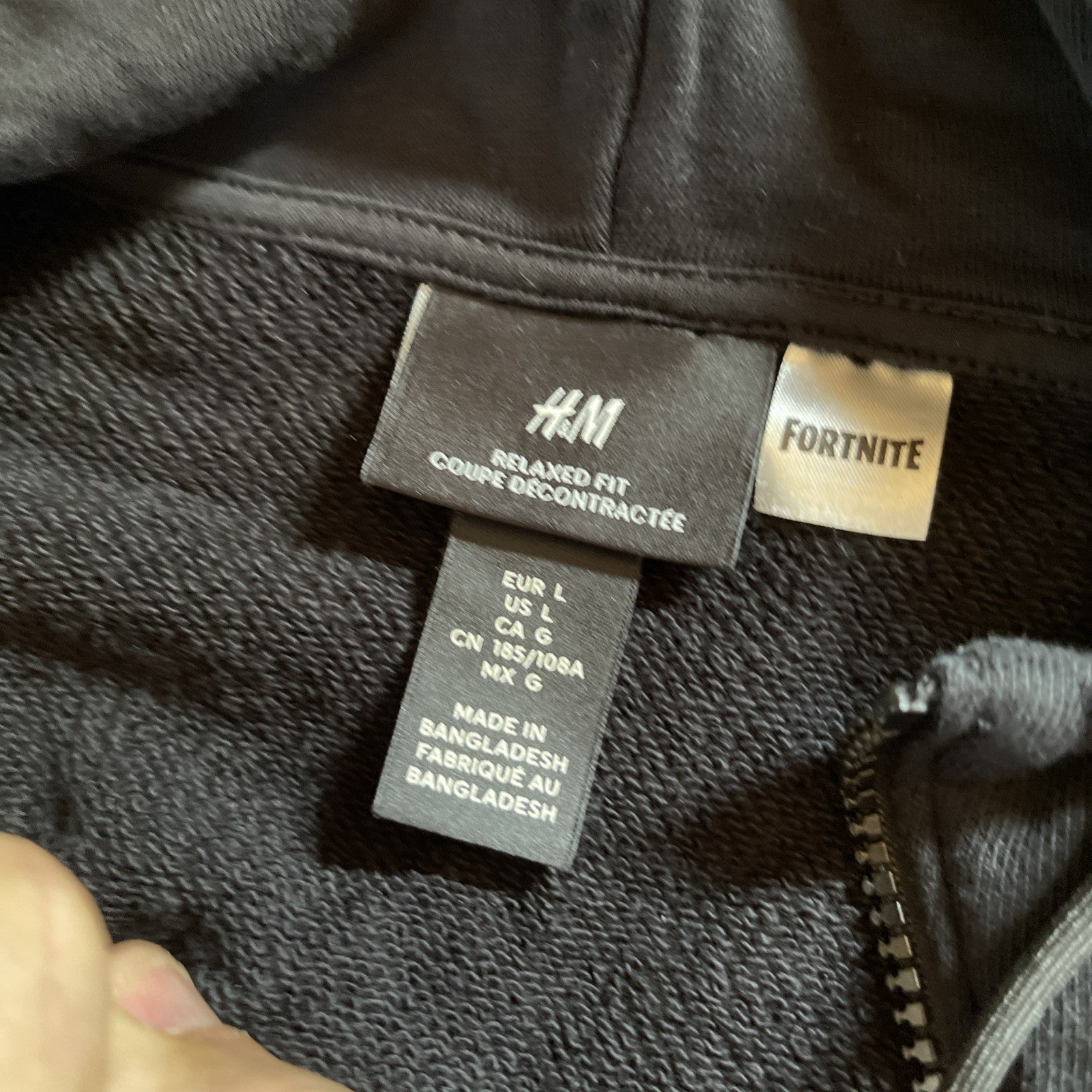 H&M Fortnite Hoodie Quarter Zip Large
