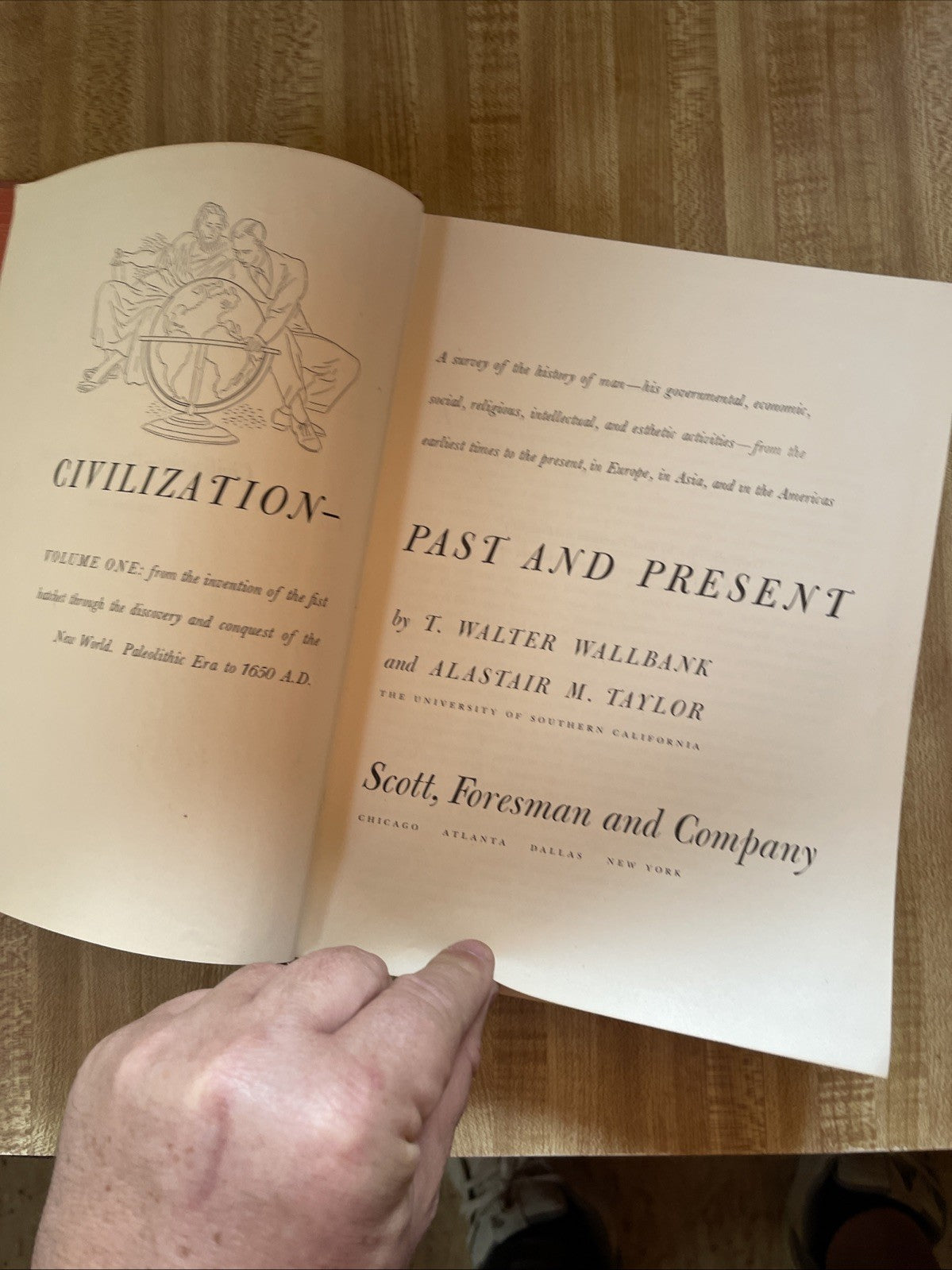 Civilization Past and Present Vol. 1 by Wallbank & Taylor, 1942 Hardcover