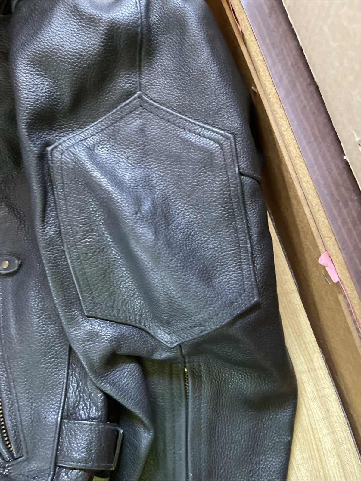vintage leather motorcycle jacket 46