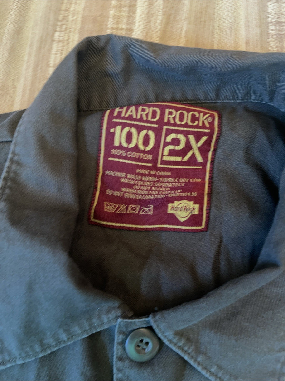 Hard Rock Cafe Military Style Button Up 2XL 