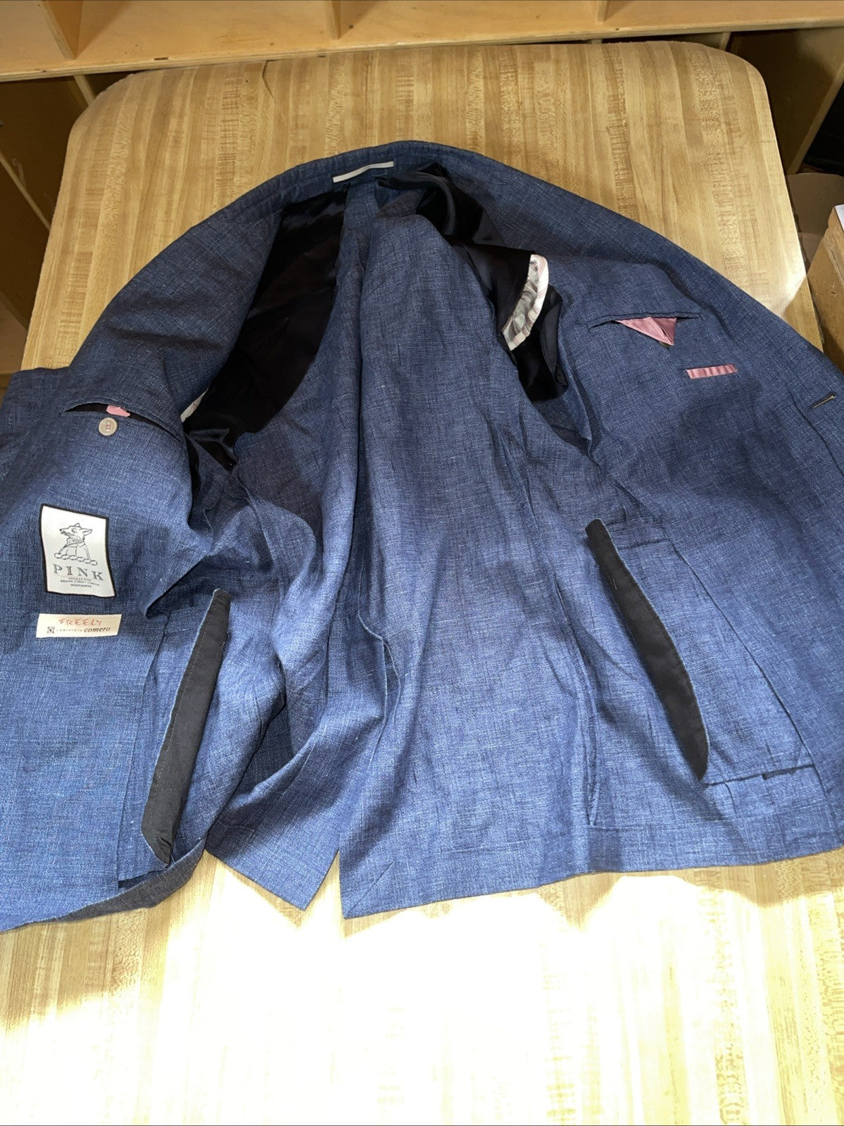 Thomas Pink Unstructured Linen Blend Blazer 42R