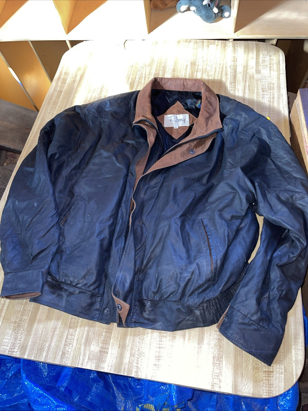 Remy Leather Bomber Jacket 42 Vintage 